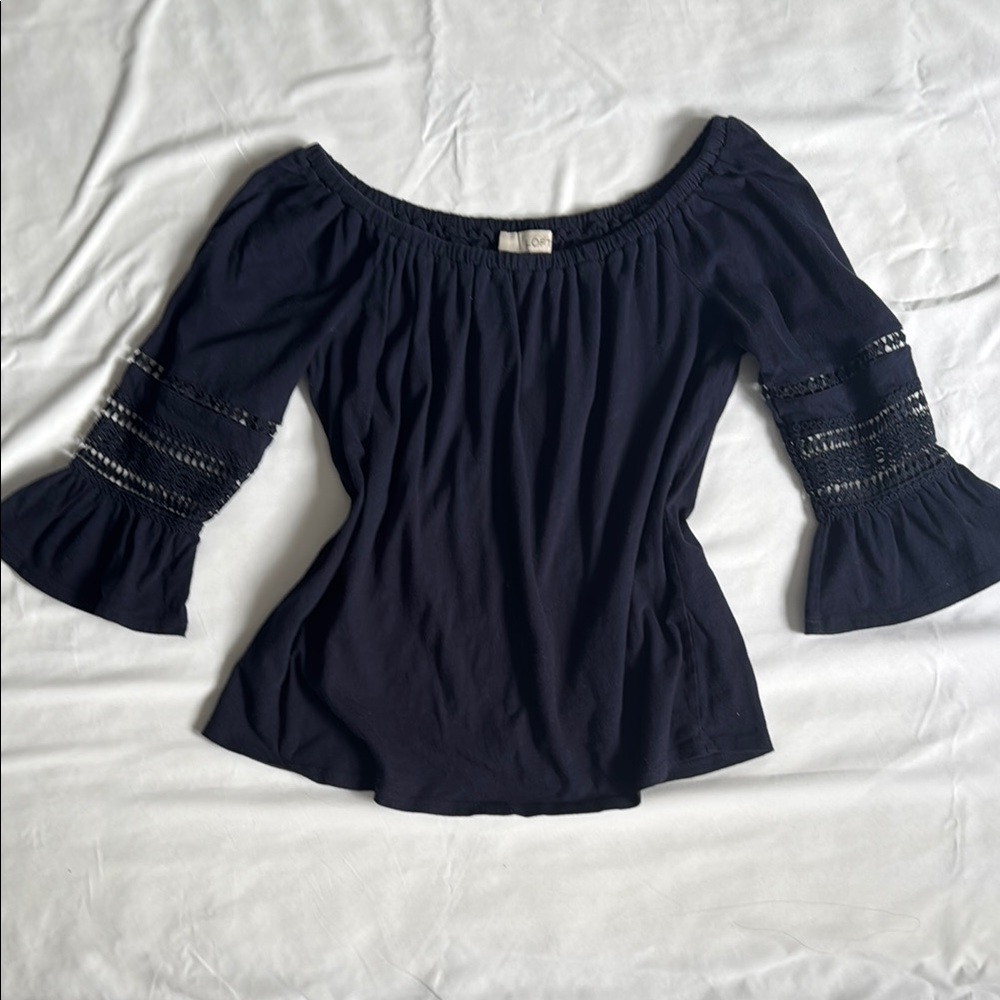 LOFT Off-the-Shoulder Blouse with Bell Sleeves